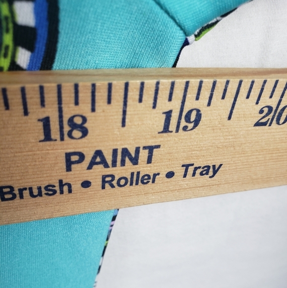 Melissa Paige Torquoise 3/4th Length Sleeve Paisley Print Shirt Sz PL - Picture 9 of 9